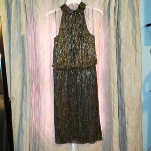 Gold Blouson Dress